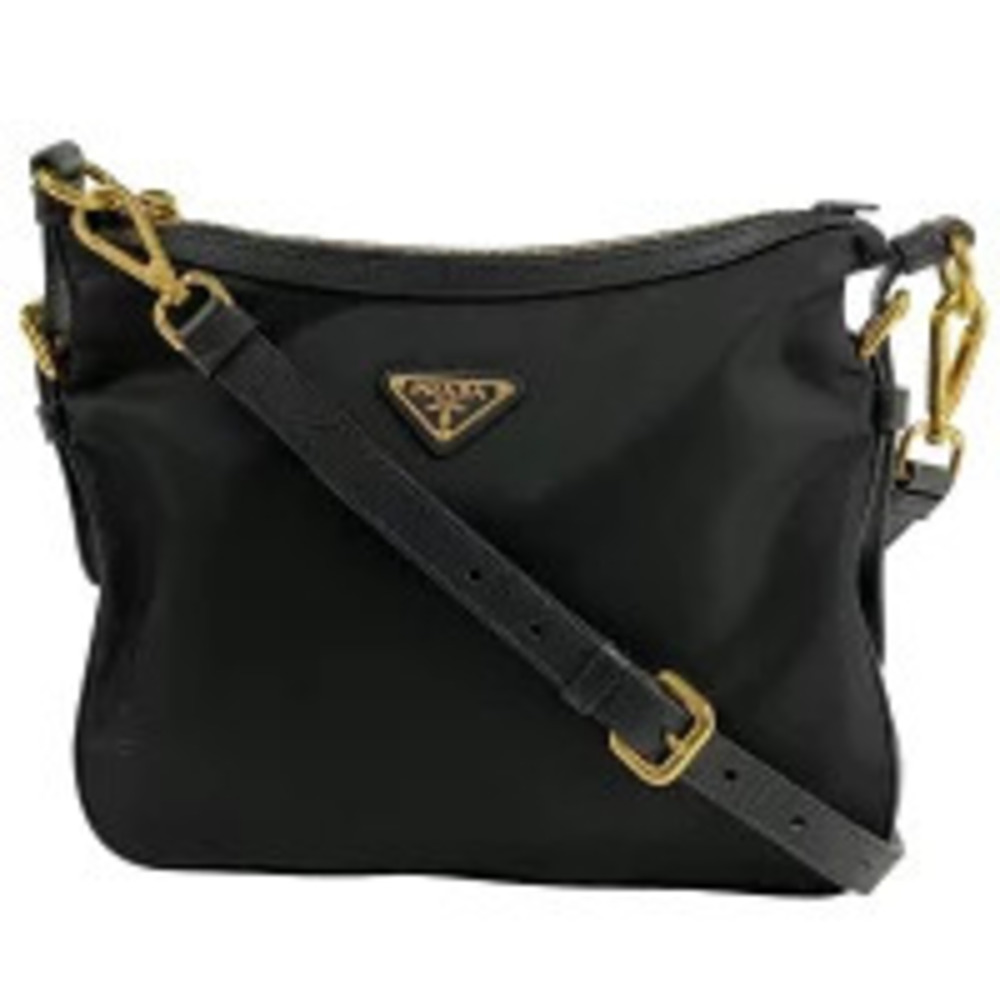 Prada Plate Shoulder Bag Crossbody Nero Black
